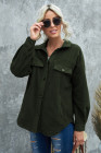 Women's Turn Down Collar Buttoned Shacket Jacket Coat Outerwear