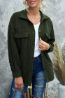 Women's Turn Down Collar Buttoned Shacket Jacket Coat Outerwear