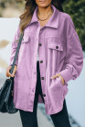 Women's Turn Down Collar Buttoned Shacket Jacket Coat Outerwear