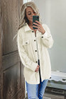Women's Turn Down Collar Buttoned Shacket Jacket Coat Outerwear