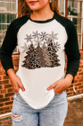 Christmas Sweatshirts for Women Leopard Christmas Tree Funny Tops