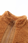 Womens Oversized Zip Up Sherpa Coat with Pocket