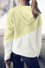 Womens Casual Hoodie Asymmetric Color Block Draswtring Hooded Jacket