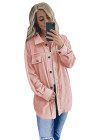 Women's Turn Down Collar Buttoned Shacket Jacket Coat Outerwear