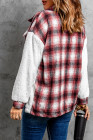 Womens Winter Plaid Shirts Coats Buttoned Pocket Sherpa Jacket
