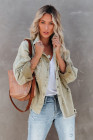 Women's Frayed Denim Jacket Distressed Fringe Trim Denim Shirt