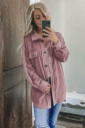 Women's Turn Down Collar Buttoned Shacket Jacket Coat Outerwear