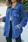 Women's Turn Down Collar Buttoned Shacket Jacket Coat Outerwear