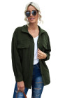Women's Turn Down Collar Buttoned Shacket Jacket Coat Outerwear