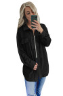 Women's Turn Down Collar Buttoned Shacket Jacket Coat Outerwear