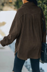 Women's Turn Down Collar Buttoned Shacket Jacket Coat Outerwear