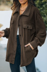 Women's Turn Down Collar Buttoned Shacket Jacket Coat Outerwear