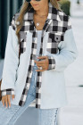 Womens Winter Plaid Shirts Coats Buttoned Pocket Sherpa Jacket