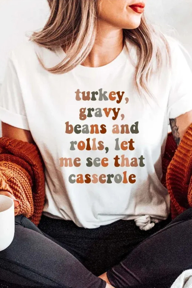 Thanksgiving T Shirts Womens Crew Neck Tee Tops