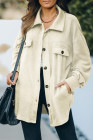 Women's Turn Down Collar Buttoned Shacket Jacket Coat Outerwear