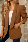 Casual Blazers Puff Sleeve Work Suit Office Blazer Jackets