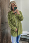 Women's Turn Down Collar Buttoned Shacket Jacket Coat Outerwear