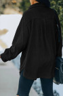 Women's Turn Down Collar Buttoned Shacket Jacket Coat Outerwear