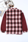 Womens Winter Plaid Shirts Coats Buttoned Pocket Sherpa Jacket