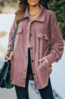 Women's Turn Down Collar Buttoned Shacket Jacket Coat Outerwear