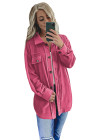 Women's Turn Down Collar Buttoned Shacket Jacket Coat Outerwear