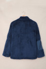 Womens Oversized Zip Up Sherpa Coat with Pocket