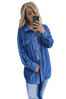 Women's Turn Down Collar Buttoned Shacket Jacket Coat Outerwear