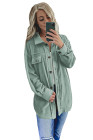 Women's Turn Down Collar Buttoned Shacket Jacket Coat Outerwear