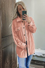 Women's Turn Down Collar Buttoned Shacket Jacket Coat Outerwear