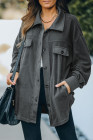 Women's Turn Down Collar Buttoned Shacket Jacket Coat Outerwear