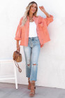 Women's Frayed Denim Jacket Distressed Fringe Trim Denim Shirt