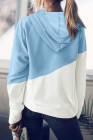 Womens Casual Hoodie Asymmetric Color Block Draswtring Hooded Jacket