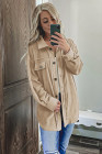 Women's Turn Down Collar Buttoned Shacket Jacket Coat Outerwear