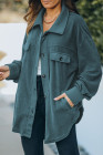 Women's Turn Down Collar Buttoned Shacket Jacket Coat Outerwear