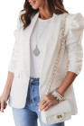 Casual Blazers Puff Sleeve Work Suit Office Blazer Jackets