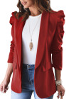 Casual Blazers Puff Sleeve Work Suit Office Blazer Jackets