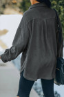 Women's Turn Down Collar Buttoned Shacket Jacket Coat Outerwear