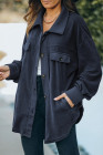 Women's Turn Down Collar Buttoned Shacket Jacket Coat Outerwear