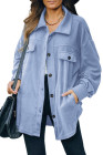 Women's Turn Down Collar Buttoned Shacket Jacket Coat Outerwear