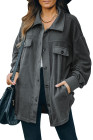 Women's Turn Down Collar Buttoned Shacket Jacket Coat Outerwear
