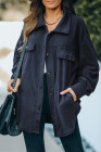 Women's Turn Down Collar Buttoned Shacket Jacket Coat Outerwear