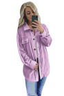Women's Turn Down Collar Buttoned Shacket Jacket Coat Outerwear