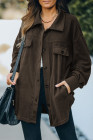 Women's Turn Down Collar Buttoned Shacket Jacket Coat Outerwear