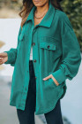 Women's Turn Down Collar Buttoned Shacket Jacket Coat Outerwear