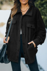 Women's Turn Down Collar Buttoned Shacket Jacket Coat Outerwear