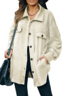 Women's Turn Down Collar Buttoned Shacket Jacket Coat Outerwear