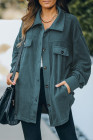 Women's Turn Down Collar Buttoned Shacket Jacket Coat Outerwear