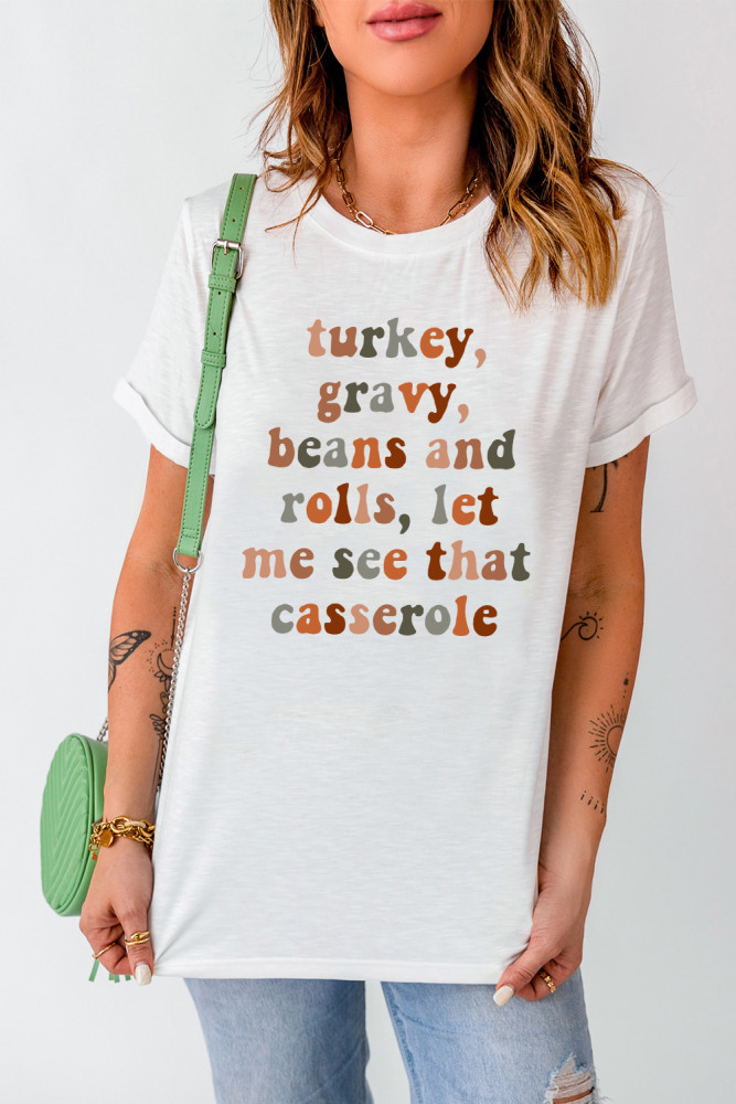 Thanksgiving T Shirts Womens Crew Neck Tee Tops