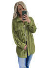Women's Turn Down Collar Buttoned Shacket Jacket Coat Outerwear