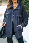 Women's Turn Down Collar Buttoned Shacket Jacket Coat Outerwear